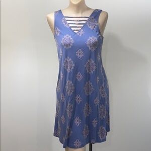 Pink rose lightweight V-neck dress small